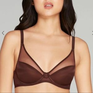Agent Provocateur Lucky Padded Plunge Underwire in Chestnut Bra 34B